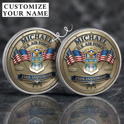 USA 250th Anniversary U.S. Air Force - Custom Name Printed Commemorative Coin