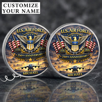 USA 250th Anniversary U.S. Air Force - Custom Name Printed Commemorative Coin