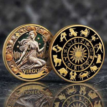 Tarot Zodiac Virgo Sign Printed Commemorative Coin