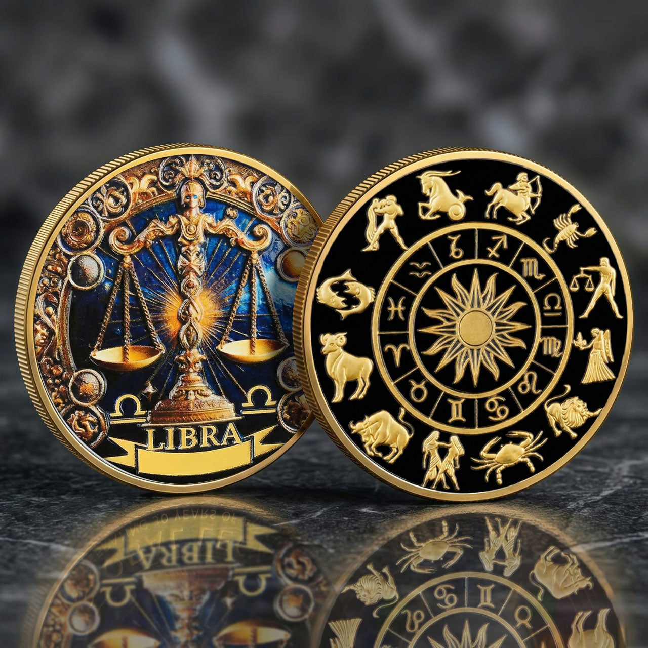 Tarot Zodiac Libra Sign Printed Commemorative Coin