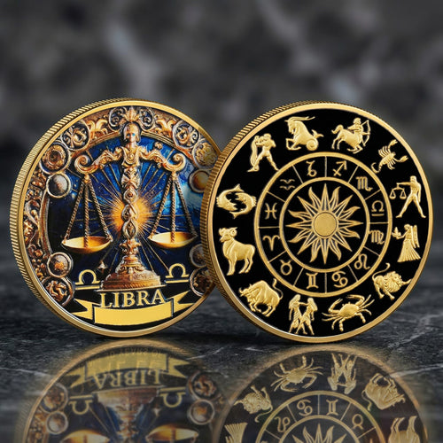Tarot Zodiac Libra Sign Printed Commemorative Coin