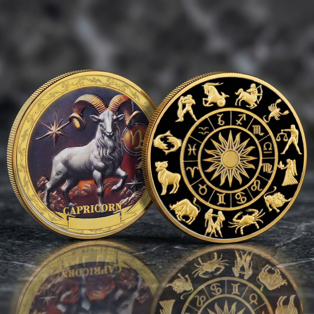 Tarot Zodiac Capricorn Sign Printed Commemorative Coin