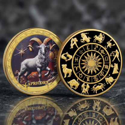 Tarot Zodiac Capricorn Sign Printed Commemorative Coin
