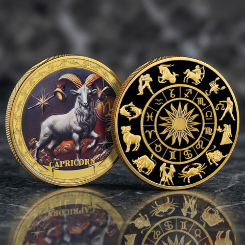 Tarot Zodiac Capricorn Sign Printed Commemorative Coin