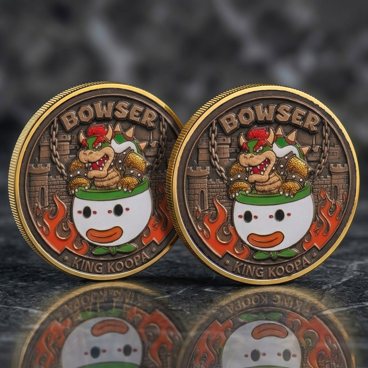 Bowser King Koopa Mario Printed Commemorative Coin