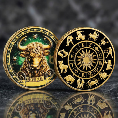 Tarot Zodiac Taurus Sign Printed Commemorative Coin