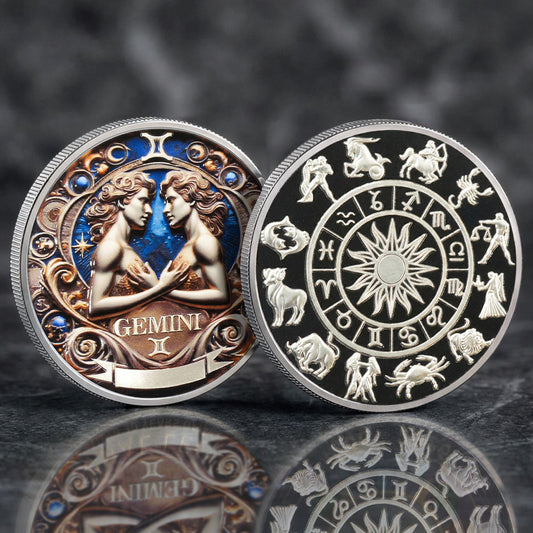 Tarot Zodiac Gemini Sign Printed Commemorative Coin