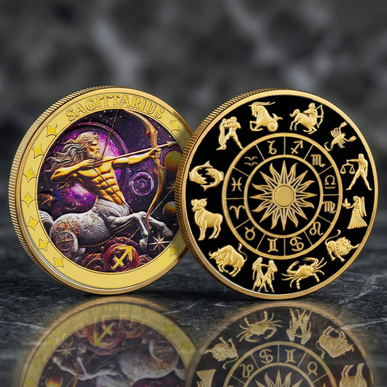 Tarot Zodiac Sagittarius Sign Printed Commemorative Coin
