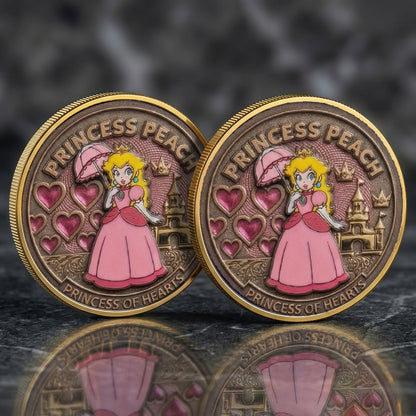Princess Peach Mario Printed Commemorative Coin