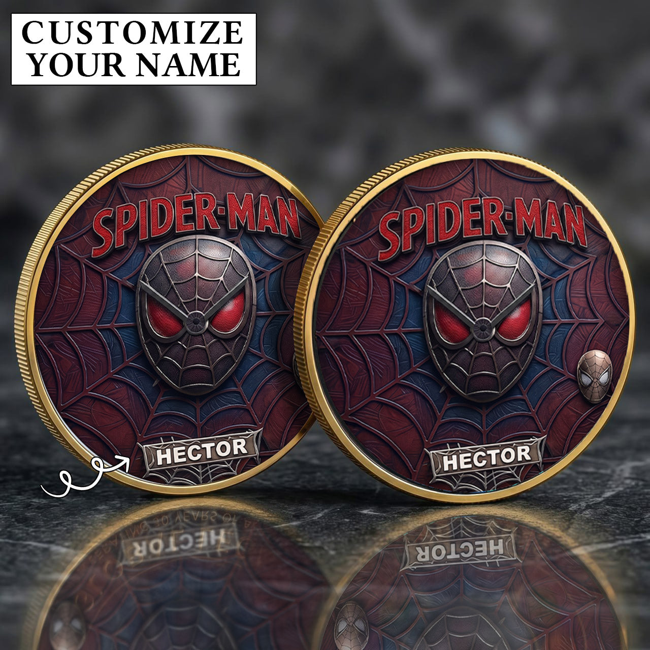 Personalized Spider Man Custom Name Printed Commemorative Coin