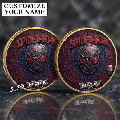 Personalized Spider Man Custom Name Printed Commemorative Coin