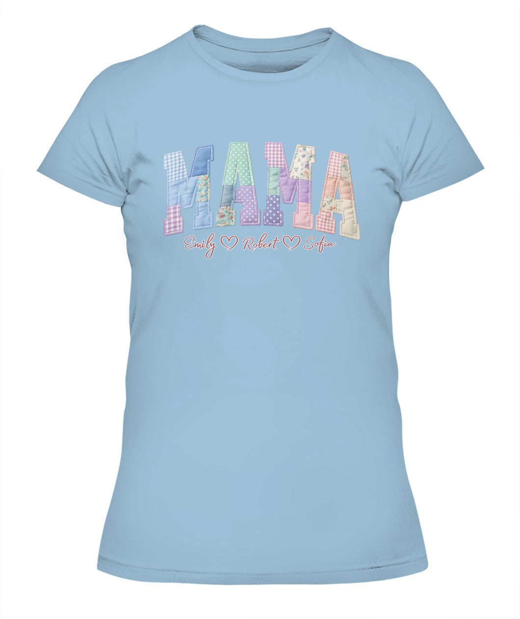 Personalized Mama Gigi Grandma Custom  Faux 3D Patchwork T-Shirt Sweatshirt
