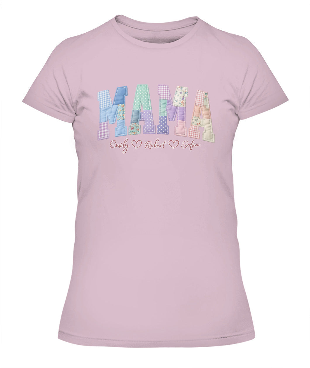 Personalized Mama Gigi Grandma Custom  Faux 3D Patchwork T-Shirt Sweatshirt