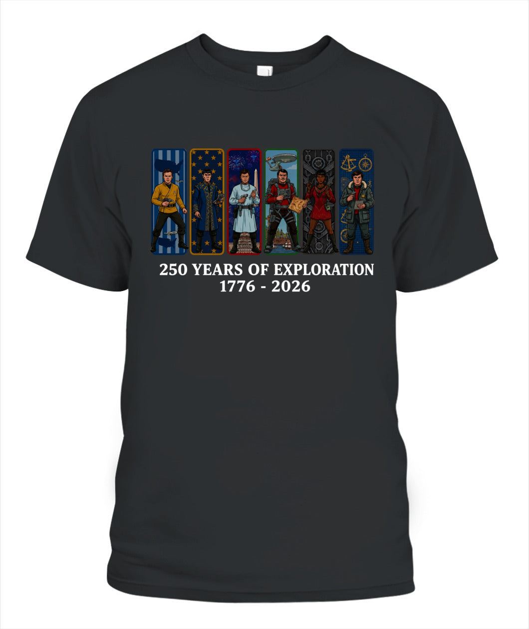 Star Trek 250 Years of Freedom 1776–2026 Patriotic Printed Graphic Hoodie Sweatshirt T-Shirt