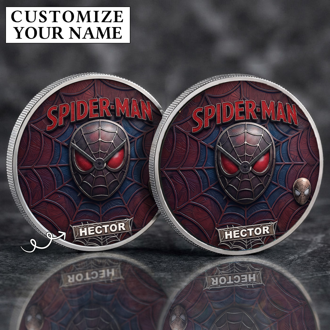 Personalized Spider Man Custom Name Printed Commemorative Coin