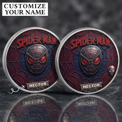 Personalized Spider Man Custom Name Printed Commemorative Coin