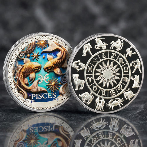 Tarot Zodiac Pisces Sign Printed Commemorative Coin