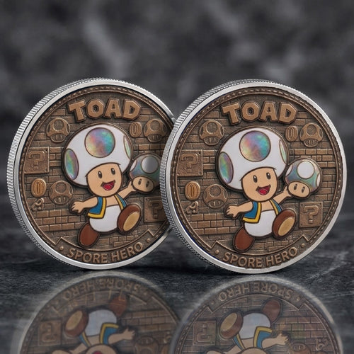 Toad Spore Hero Mario Printed Commemorative Coin