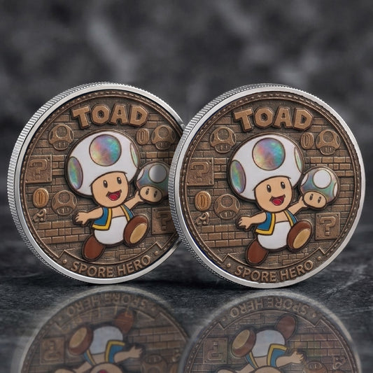 Toad Spore Hero Mario Printed Commemorative Coin