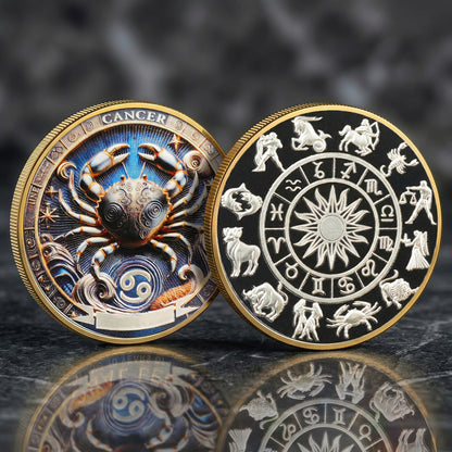 Tarot Zodiac Cancer Sign Printed Commemorative Coin