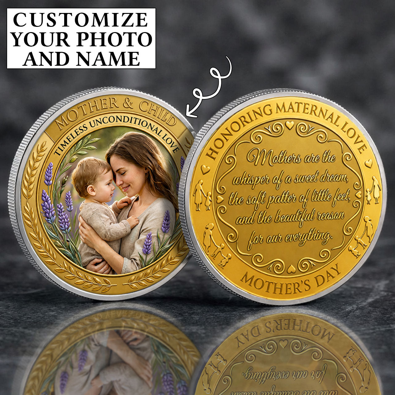 Mother's Day Mother & Child Printed Commemorative Coin