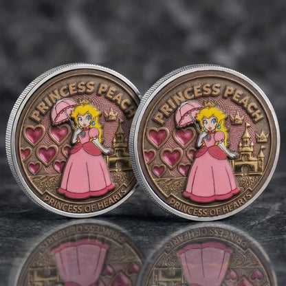 Princess Peach Mario Printed Commemorative Coin