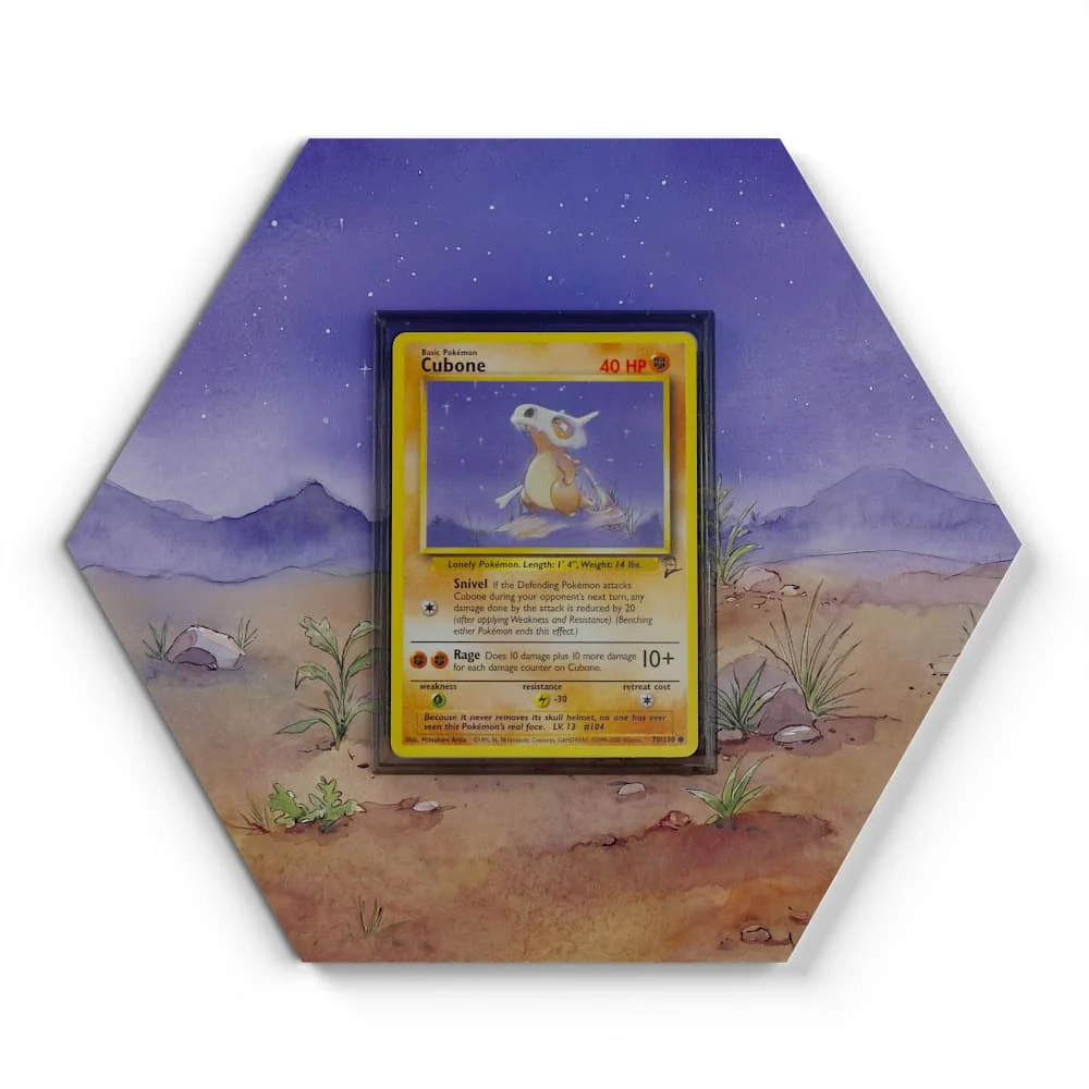 70 Cubone  Pokémon Card Artwork Hexagon Display