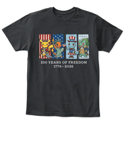 Pokemon 250 Years of Freedom 1776–2026 Patriotic Printed Graphic Quarter-Zip Sweatshirt, Hoodie Sweatshirt T-Shirt