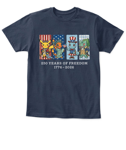 Pokemon 250 Years of Freedom 1776–2026 Patriotic Printed Graphic Quarter-Zip Sweatshirt, Hoodie Sweatshirt T-Shirt