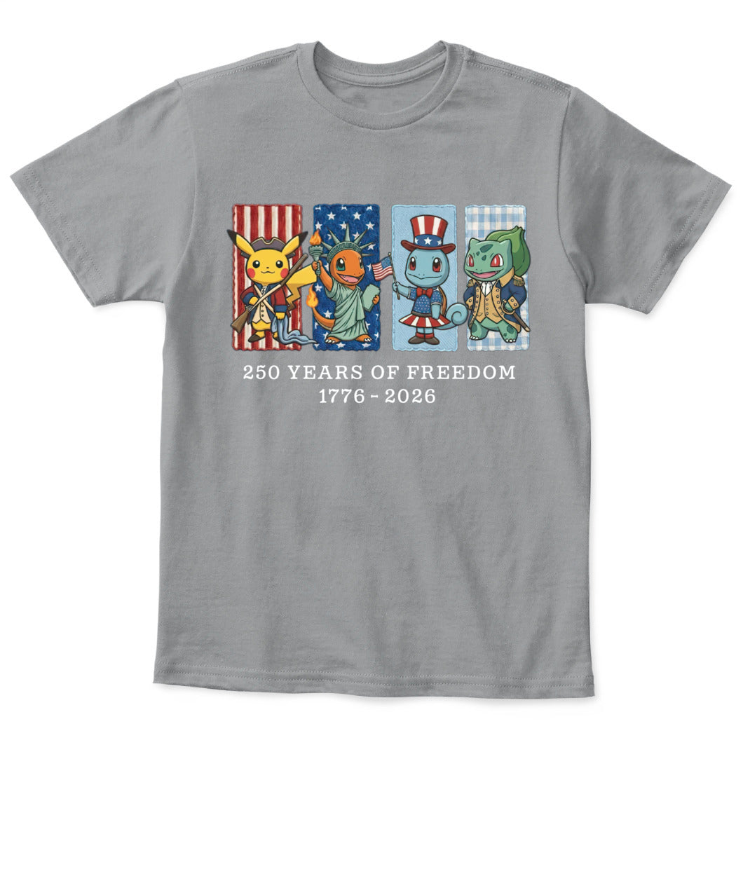 Pokemon 250 Years of Freedom 1776–2026 Patriotic Printed Graphic Quarter-Zip Sweatshirt, Hoodie Sweatshirt T-Shirt
