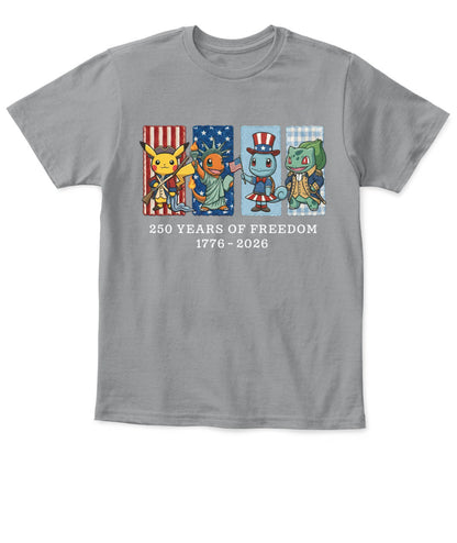 Pokemon 250 Years of Freedom 1776–2026 Patriotic Printed Graphic Quarter-Zip Sweatshirt, Hoodie Sweatshirt T-Shirt