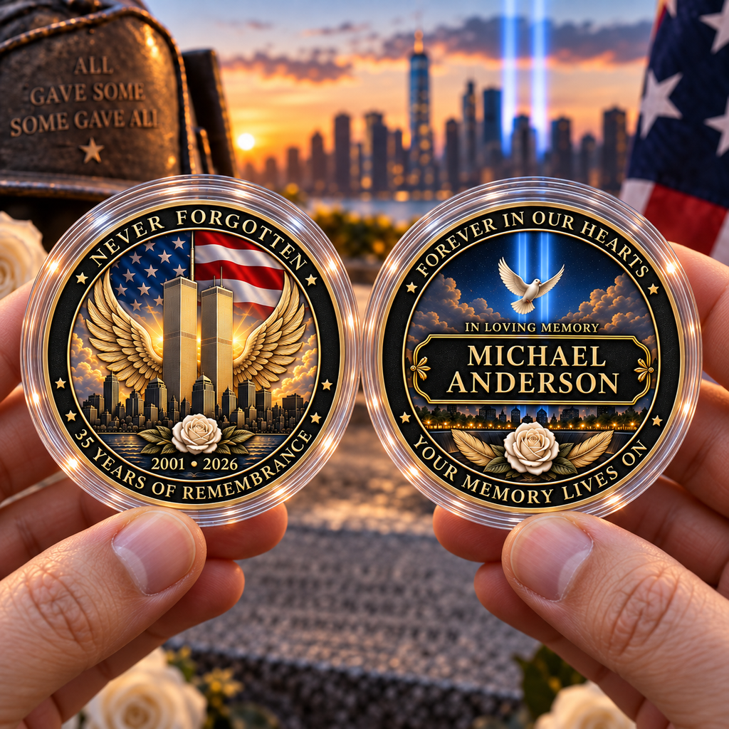 Custom Name Your Memory Lives On Printed Commemorative Coin – Limited Edition