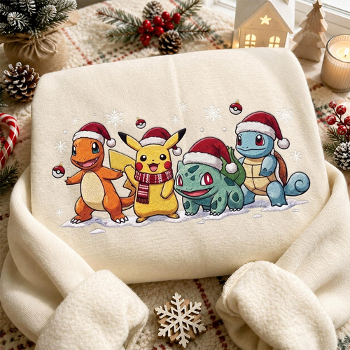Personalized Embroidered Christmas PKM Sweatshirt