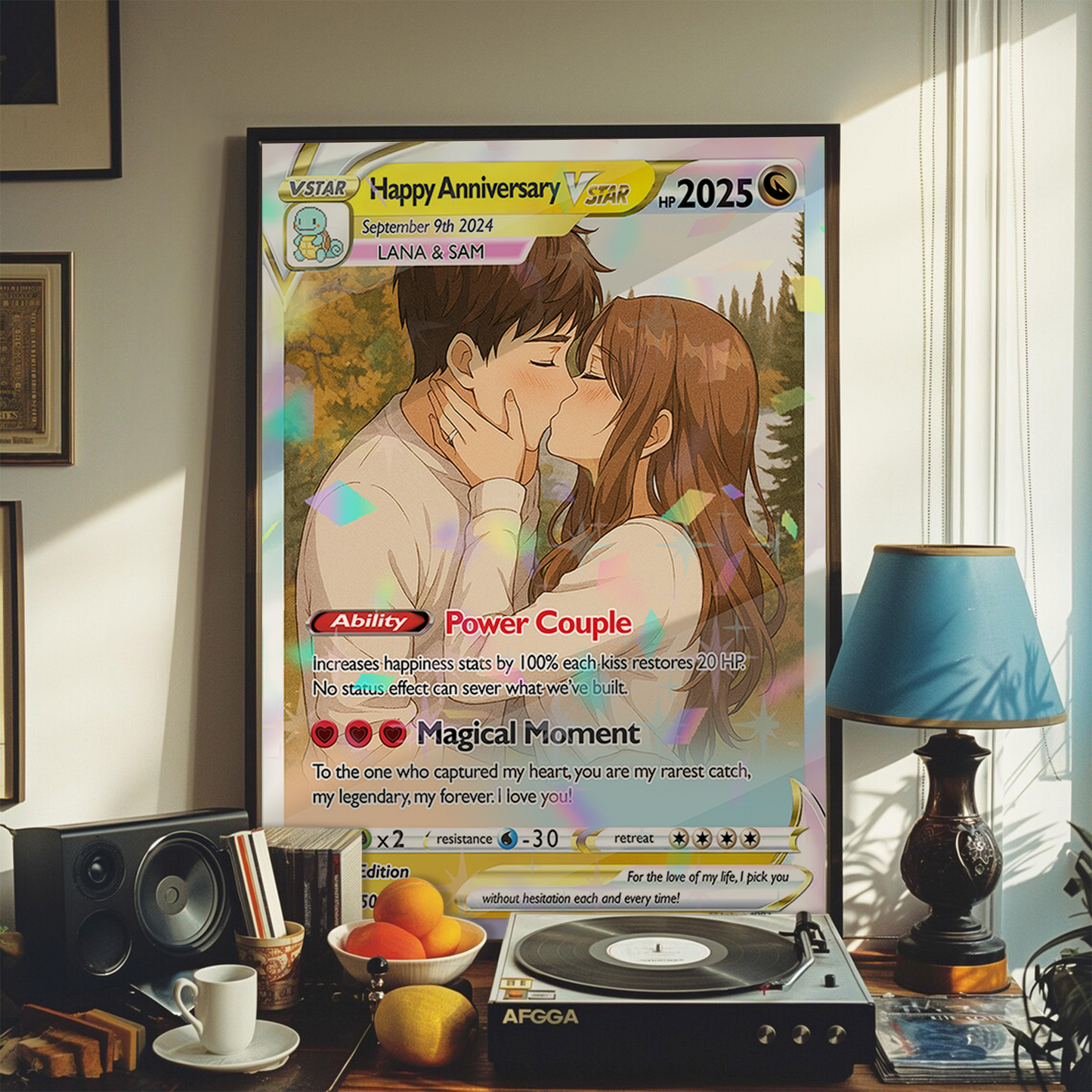 Personalized PKM Card Custom Photo Art Poster - Anniversary Edition