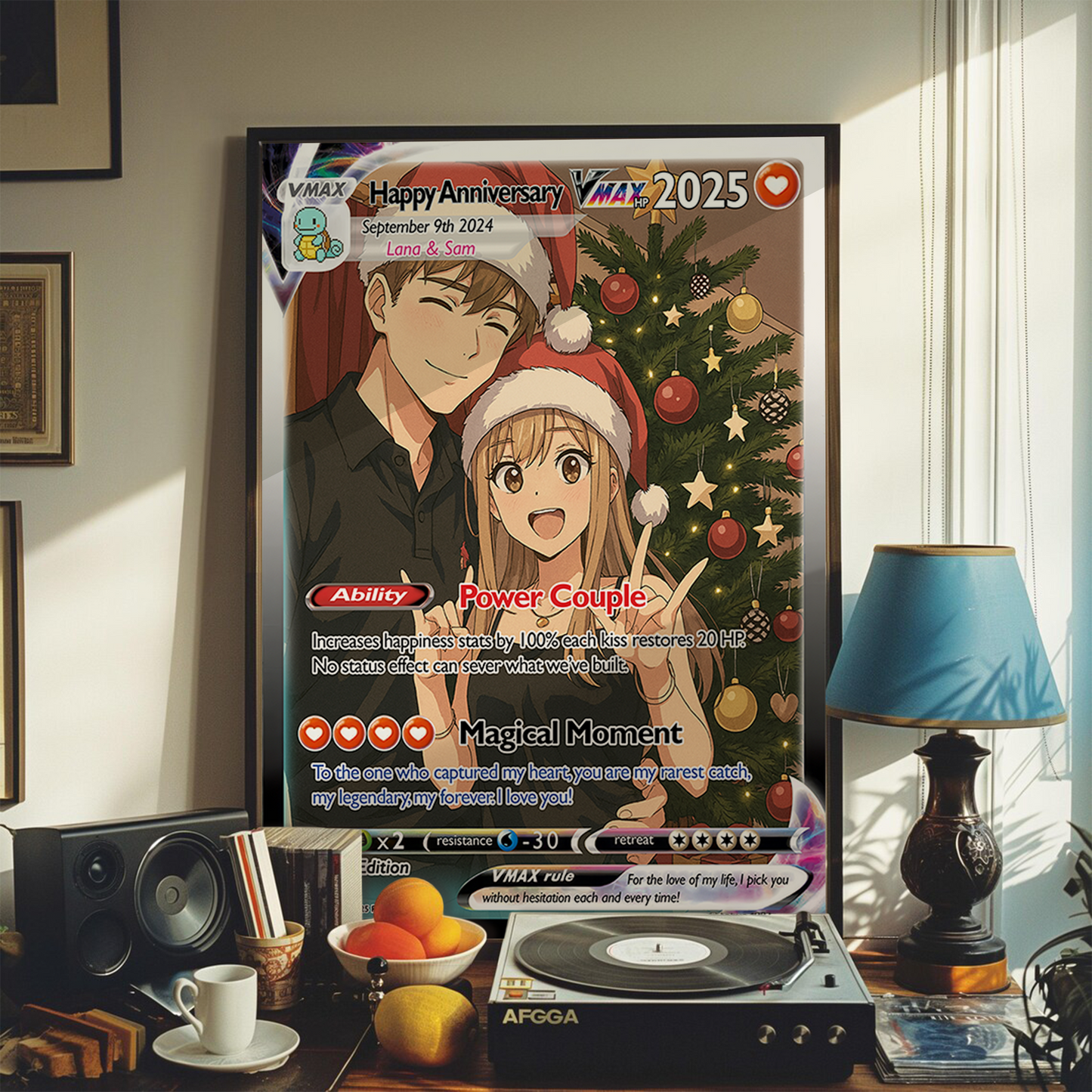 Personalized PKM Card Custom Photo Art Poster - Anniversary Edition