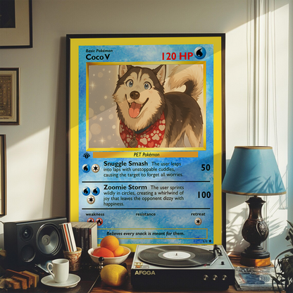 Personalized PKM Card Custom Photo Art Poster - Pet Edition
