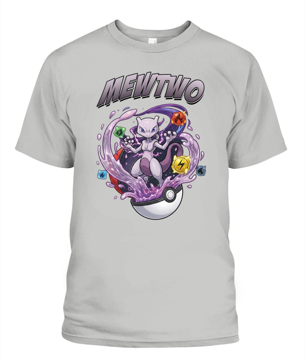 PKM Mewtwo Printed Graphic Sweatshirt T-Shirt