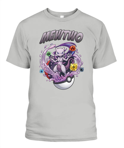 PKM Mewtwo Printed Graphic Sweatshirt T-Shirt