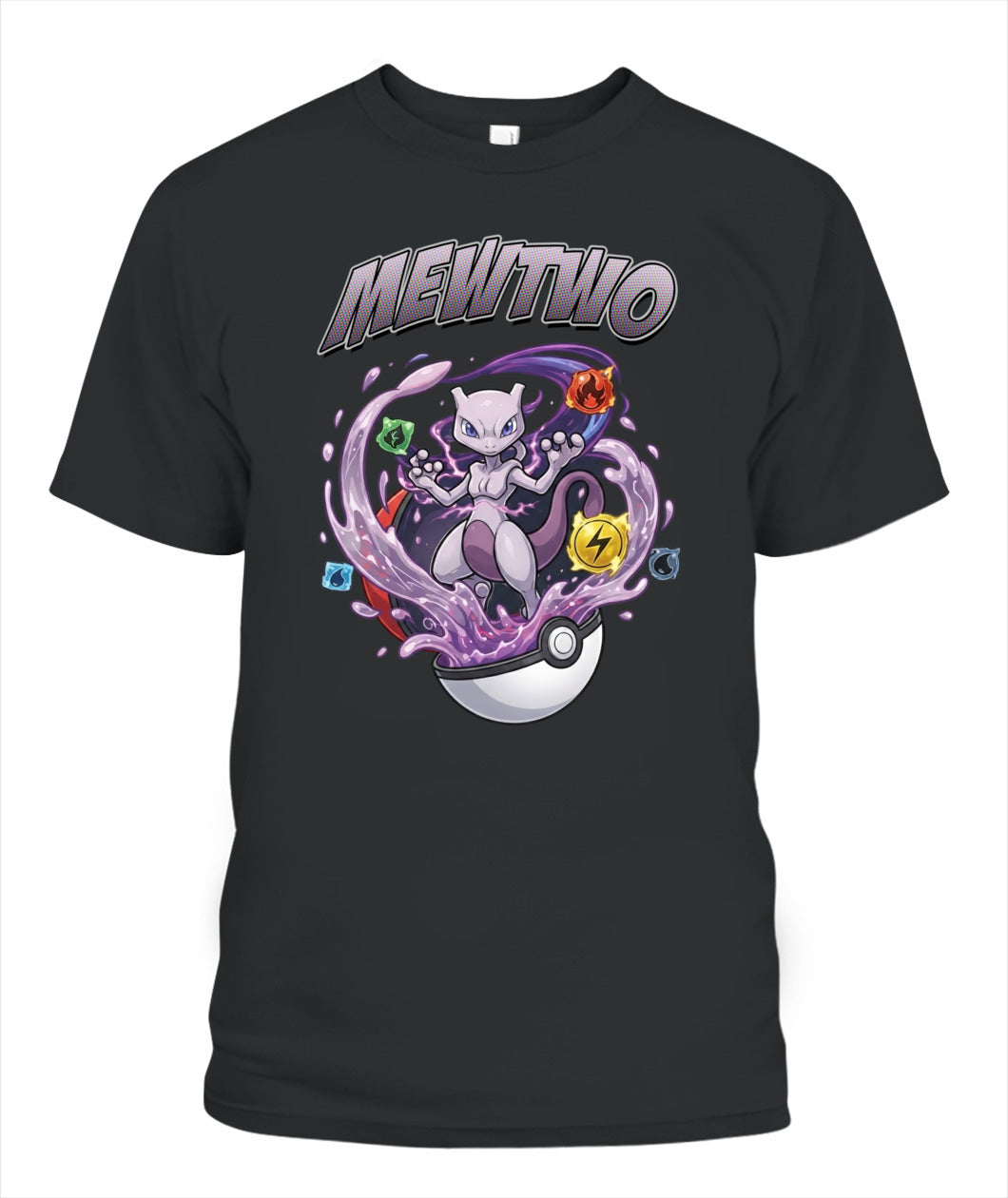 PKM Mewtwo Printed Graphic Sweatshirt T-Shirt