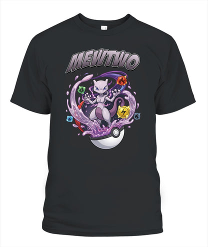 PKM Mewtwo Printed Graphic Sweatshirt T-Shirt