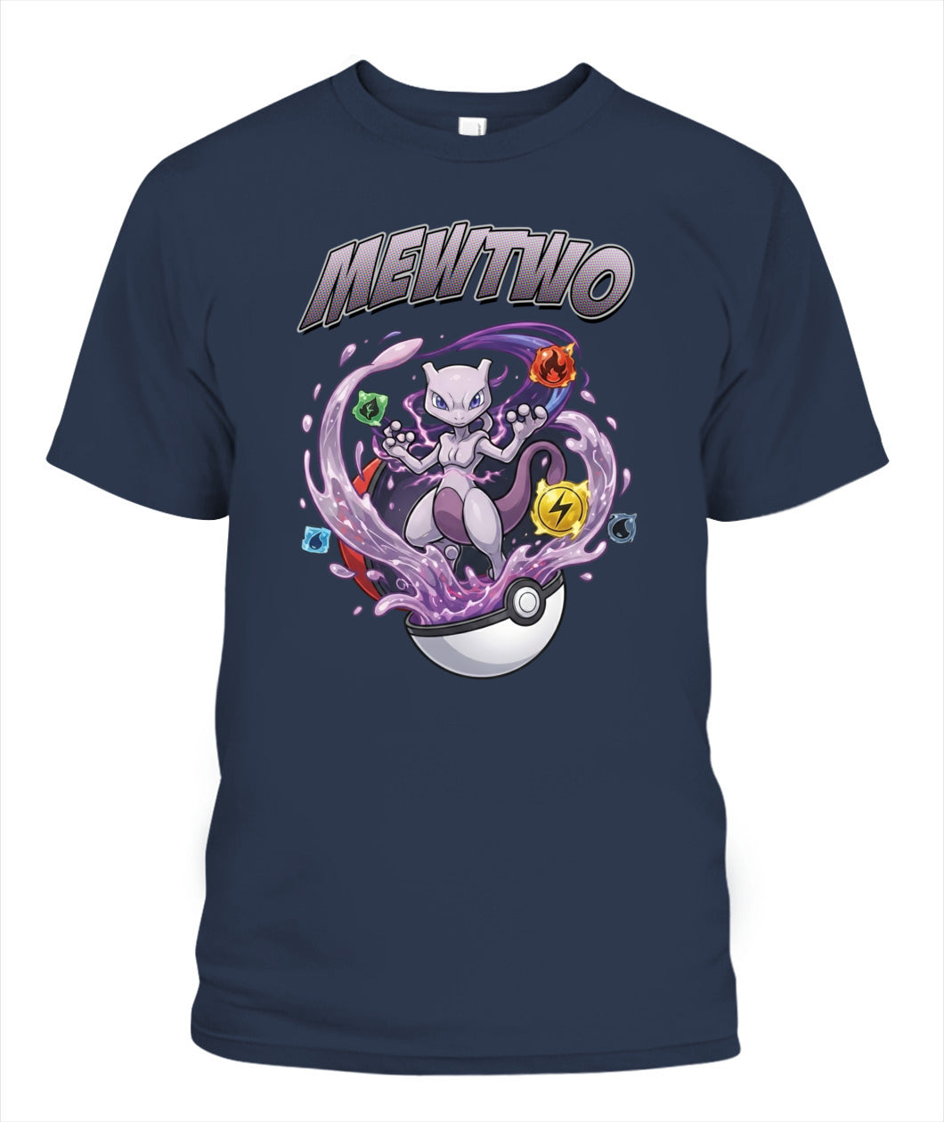 PKM Mewtwo Printed Graphic Sweatshirt T-Shirt