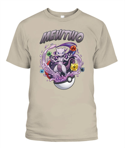 PKM Mewtwo Printed Graphic Sweatshirt T-Shirt