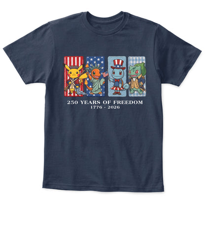Pokemon 250 Years of Freedom 1776–2026 Patriotic Printed Graphic Quarter-Zip Sweatshirt, Hoodie Sweatshirt T-Shirt