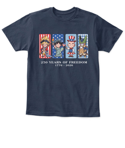 DragonBall 250 Years of Freedom 1776–2026 Patriotic Printed Graphic Hoodie Sweatshirt T-Shirt