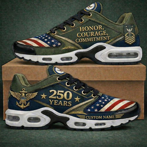 Custom U.S. Navy 250th Anniversary USA Printed Sneakers