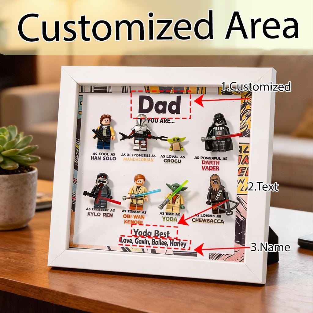 Personalized Star Wars Minifigure Frame Best Gift for Dad,Father's Day Gift
