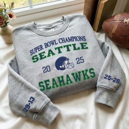 Embroidered Seattle Seahawks The Champions Quarter-Zip Sweatshirt, Hoodie Sweatshirt T-Shirt