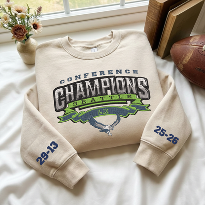 Embroidered Seattle Seahawks The Champions Quarter-Zip Sweatshirt, Hoodie Sweatshirt T-Shirt