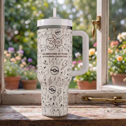 PKM Pikachu 30 Years Anniversary 40Oz Stainless Steel Tumbler
