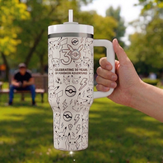 PKM Pikachu 30 Years Anniversary 40Oz Stainless Steel Tumbler
